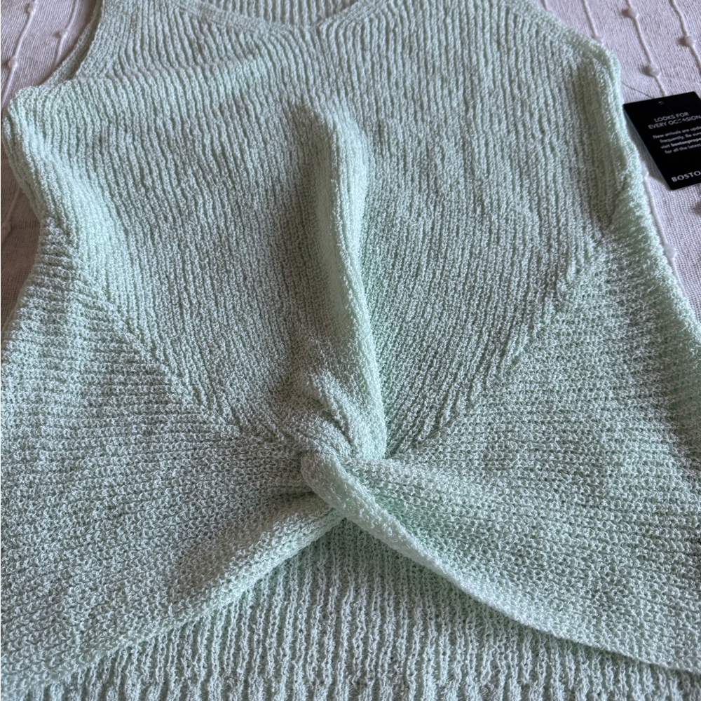 Boston Proper Light Green Textured Knit Top - Picture 13 of 16